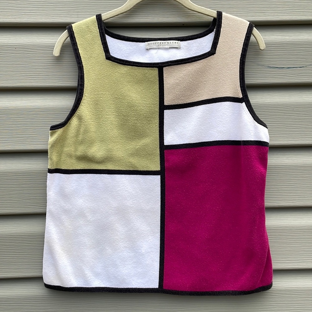 Vintage Mod Colorblock Knit Sweater Vest